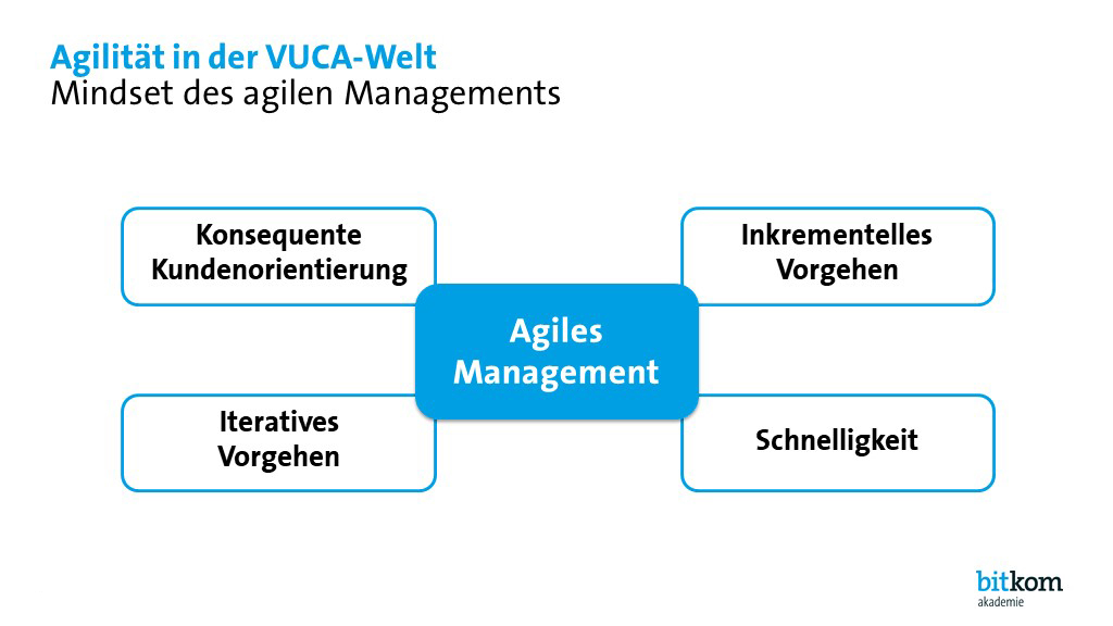 Bitkom Akademie | News: Antworten auf die VUCA-World: Agiles Management - Infografik